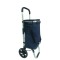 Carucior cumparaturi pliabil cu 2 roti rezistente si sac textil, detasabil cu 2 buzunare laterale, Naimeed D6869, capacitate 43.5L, 96x42x28cm, Albastru