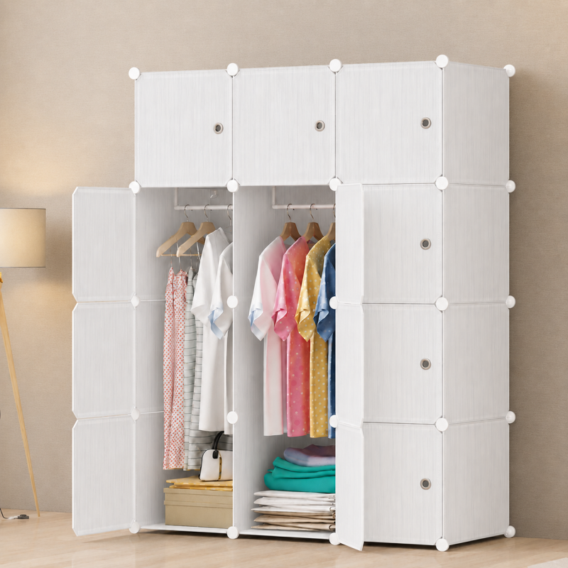 Dulap modular din plastic cu schelet metalic, D2678, culoare Alb, 147x111x37 cm Dulap modular din plastic cu schelet metalic, D2678, culoare Alb, 147x111x37 cm