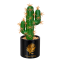 Cactus artificial cu 3 brațe și ghiveci decorativ, Naimeed D2835-3cap, 21x8 cm, Verde/Negru