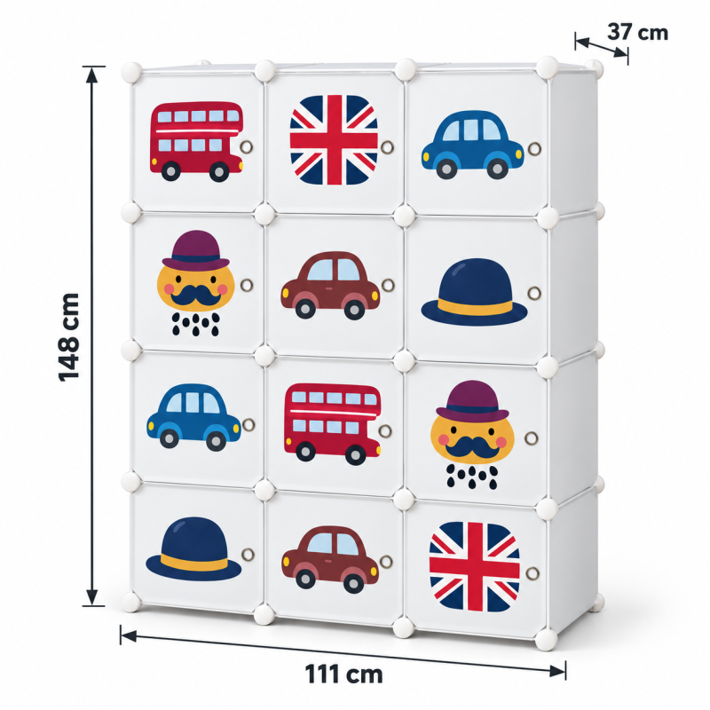 Dulap Modular Copii, 12 Usi, D3012-modular, Alb Dulap Modular Copii, 12 Usi, D3012-modular, Alb
