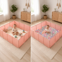 Spațiu Modular de Joacă și Delimitare pentru Copii și Animale de Companie D3325P, Roz