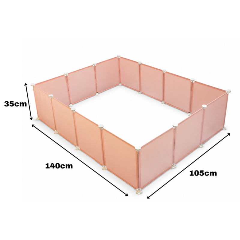 Spațiu Modular de Joacă și Delimitare pentru Copii și Animale de Companie D3325P, Roz
