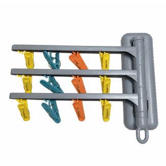Uscător rufe pliabil, 3 brate rotative, 12 carlige, Naimeed D5352, Gri