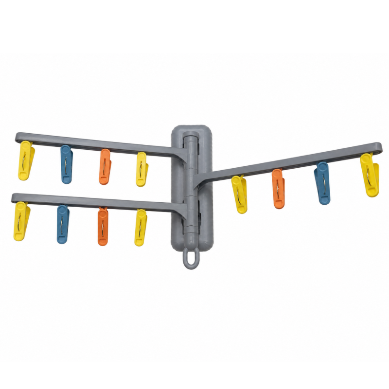 Uscător rufe pliabil, 3 brate rotative, 12 carlige, Naimeed D5352, Gri