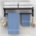 Suport  multifunctional din aluminiu cu raft si carlige integrate, Naimeed D6163, Gri
