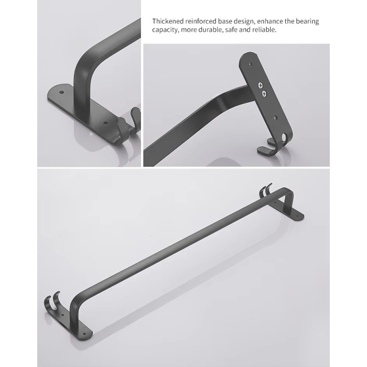 Suport prosoape din aluminiu cu carlige duble, Naimeed D6165, Gri Suport prosoape din aluminiu cu carlige duble, Naimeed D6165, Gri