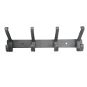 Cuier de perete modern cu 4 carlige duble, aluminiu, Naimeed D6167, Gri