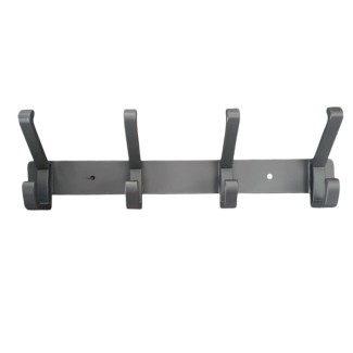 Cuier de perete modern cu 4 carlige duble, aluminiu, Naimeed D6167, Gri