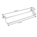 Suport dublu pentru prosoape, aluminiu, 60x12cm, Naimeed D6169, Argintiu Suport dublu pentru prosoape, aluminiu, 60x12cm, Naimeed D6169, Argintiu