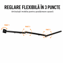 Cuier de perete extensibil cu 3 brate rotative si 18carlige, aluminiu, Naimeed D7699, Negru