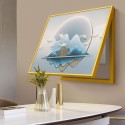 Capac tablou pentru contor electric, Naimeed D7228, mascare tablou electric, design modern si elegant, 40x50x3,8cm, rama aurie