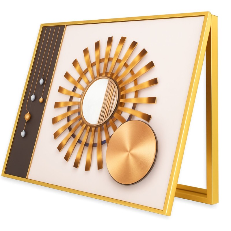 Capac tablou pentru contor electric, Naimeed D7230, mascare tablou electric, design modern si elegant, 40x50x3,8cm, rama aurie