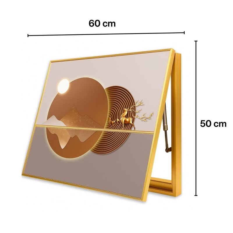Capac tablou pentru contor electric, Naimeed D7247, mascare tablou electric, design modern si elegant, 50x60x3,8cm, rama aurie Capac tablou pentru contor electric, Naimeed D7247, mascare tablou electric, design modern si elegant, 50x60x3,8cm, rama aurie