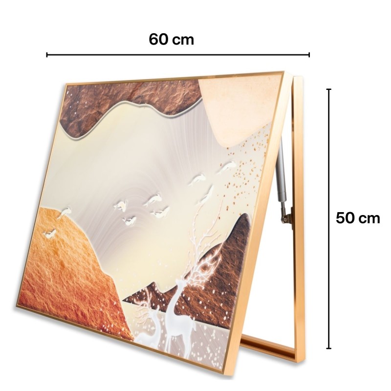 Capac tablou pentru contor electric, Naimeed D7248, mascare tablou electric, design modern si elegant, 50x60x3,8cm, rama aurie Capac tablou pentru contor electric, Naimeed D7248, mascare tablou electric, design modern si elegant, 50x60x3,8cm, rama aurie
