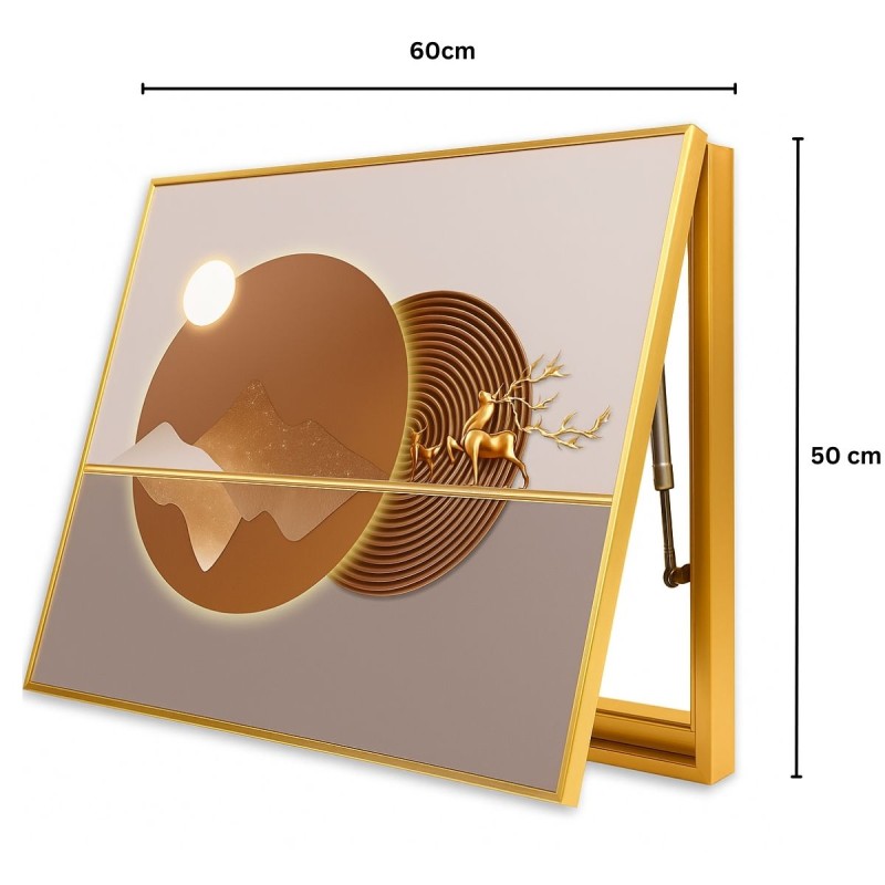 Capac tablou pentru contor electric, Naimeed D7279, mascare tablou electric, design modern si elegant, 50x60x4cm, rama aurie Capac tablou pentru contor electric, Naimeed D7279, mascare tablou electric, design modern si elegant, 50x60x4cm, rama aurie
