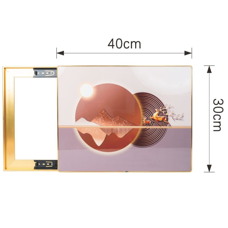 Capac tablou pentru contor electric, Naimeed D7285, mascare tablou electric, design modern si elegant, 30x40x2.8cm, rama aurie Capac tablou pentru contor electric, Naimeed D7285, mascare tablou electric, design modern si elegant, 30x40x2.8cm, rama aurie