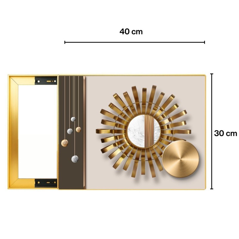Capac tablou pentru contor electric, Naimeed D7287, mascare tablou electric, design modern si elegant, 30x40x2.8 cm, rama aurie Capac tablou pentru contor electric, Naimeed D7287, mascare tablou electric, design modern si elegant, 30x40x2.8 cm, rama aurie