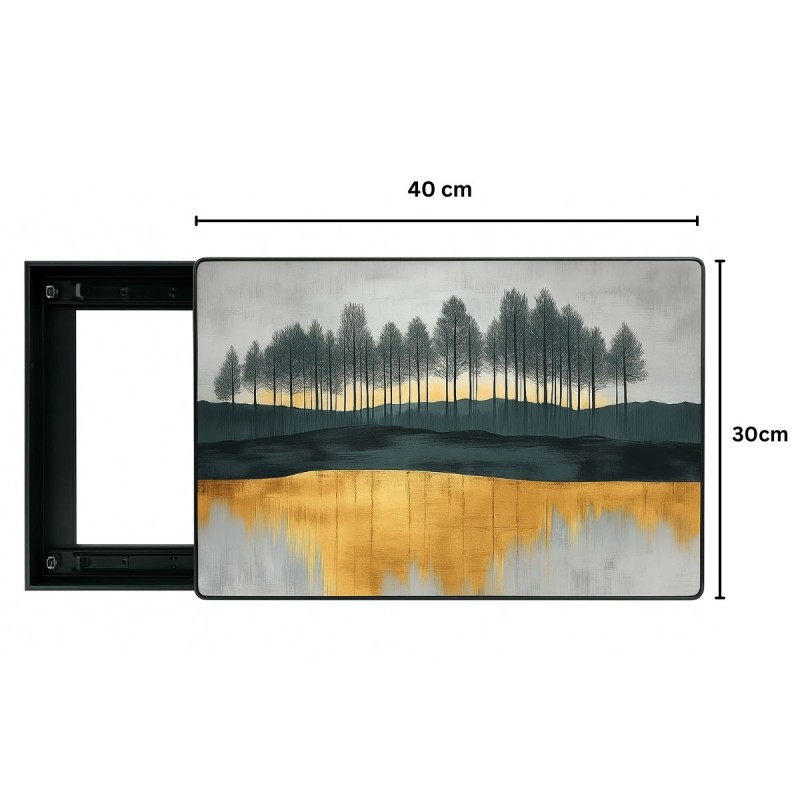 Capac tablou pentru contor electric, Naimeed D7290, mascare tablou electric, design modern si elegant, 30x40x2.8cm, rama neagra Capac tablou pentru contor electric, Naimeed D7290, mascare tablou electric, design modern si elegant, 30x40x2.8cm, rama neagra
