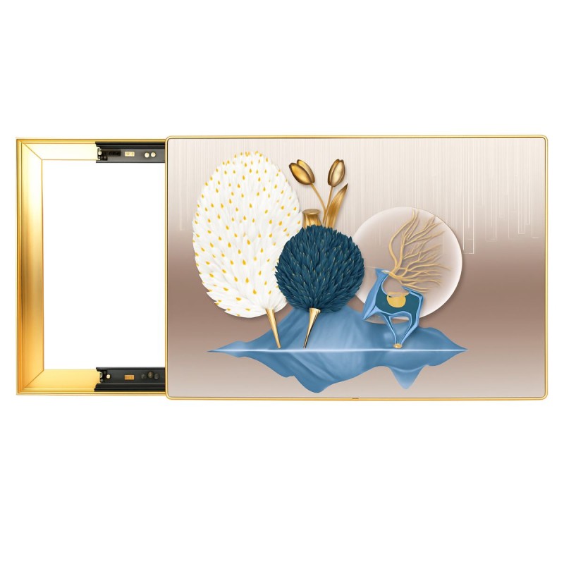 Capac tablou pentru contor electric, Naimeed D7291, mascare tablou electric, design modern si elegant, 40x50x2.8 cm, rama aurie Capac tablou pentru contor electric, Naimeed D7291, mascare tablou electric, design modern si elegant, 40x50x2.8 cm, rama aurie