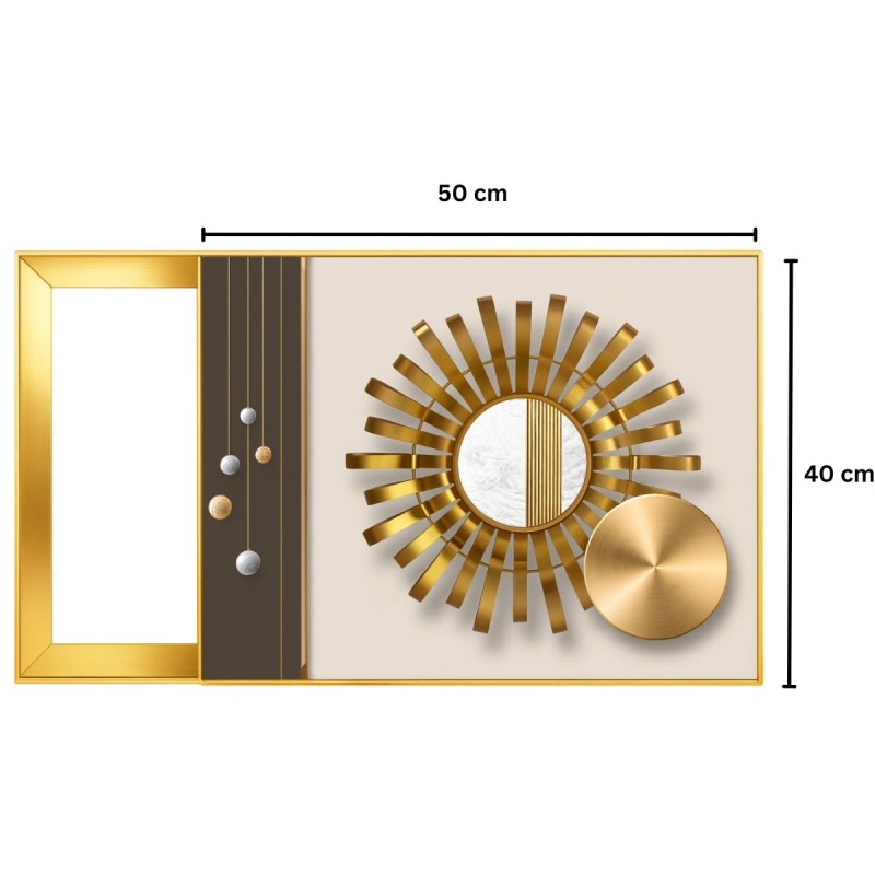 Capac tablou pentru contor electric, Naimeed D7292, mascare tablou electric, design modern si elegant, 40x50x2.8 cm, rama aurie Capac tablou pentru contor electric, Naimeed D7292, mascare tablou electric, design modern si elegant, 40x50x2.8 cm, rama aurie