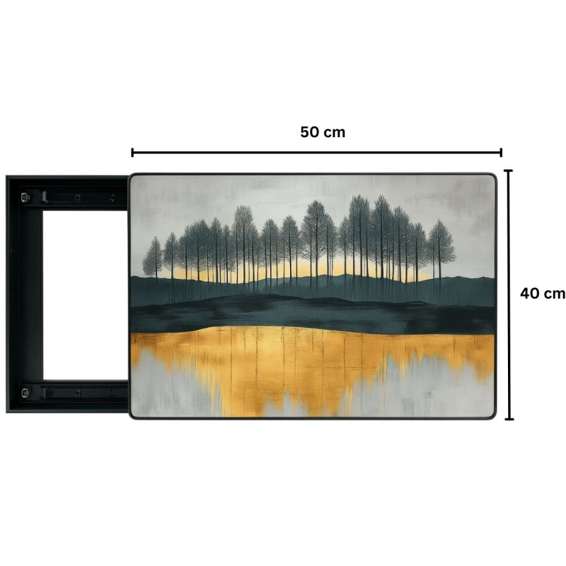 Capac tablou pentru contor electric, Naimeed D7300, mascare tablou electric, design modern si elegant, 40x50x2.8 cm, rama neagra Capac tablou pentru contor electric, Naimeed D7300, mascare tablou electric, design modern si elegant, 40x50x2.8 cm, rama neagra
