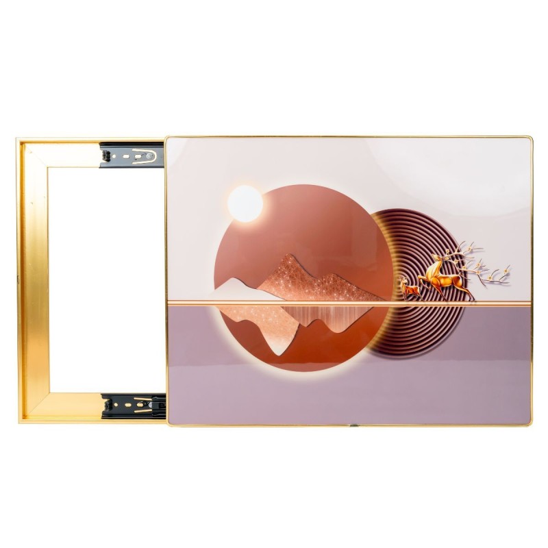 Capac tablou pentru contor electric, Naimeed D7301, mascare tablou electric, design modern si elegant, 50x60x2.8 cm, rama aurie Capac tablou pentru contor electric, Naimeed D7301, mascare tablou electric, design modern si elegant, 50x60x2.8 cm, rama aurie