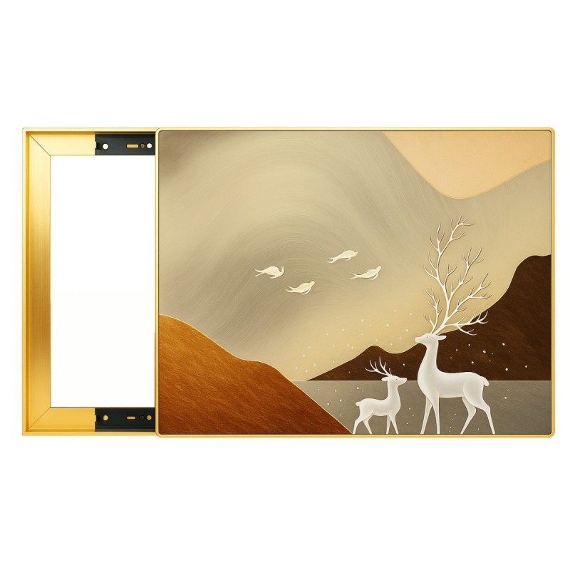 Capac tablou pentru contor electric, Naimeed D7302, mascare tablou electric, design modern si elegant, 50x60x2.8 cm, rama aurie Capac tablou pentru contor electric, Naimeed D7302, mascare tablou electric, design modern si elegant, 50x60x2.8 cm, rama aurie