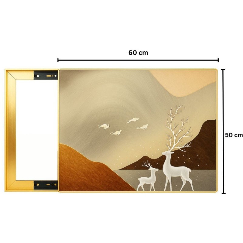 Capac tablou pentru contor electric, Naimeed D7302, mascare tablou electric, design modern si elegant, 50x60x2.8 cm, rama aurie Capac tablou pentru contor electric, Naimeed D7302, mascare tablou electric, design modern si elegant, 50x60x2.8 cm, rama aurie