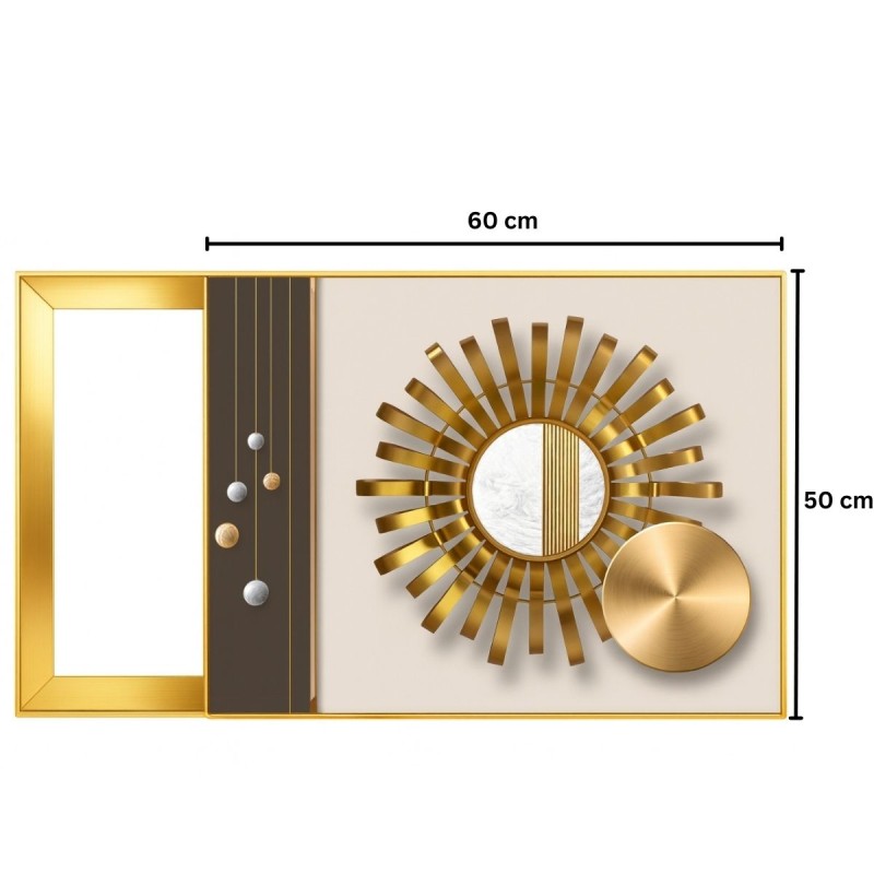 Capac tablou pentru contor electric, Naimeed D7303, mascare tablou electric, design modern si elegant, 50x60x2.8 cm, rama aurie Capac tablou pentru contor electric, Naimeed D7303, mascare tablou electric, design modern si elegant, 50x60x2.8 cm, rama aurie