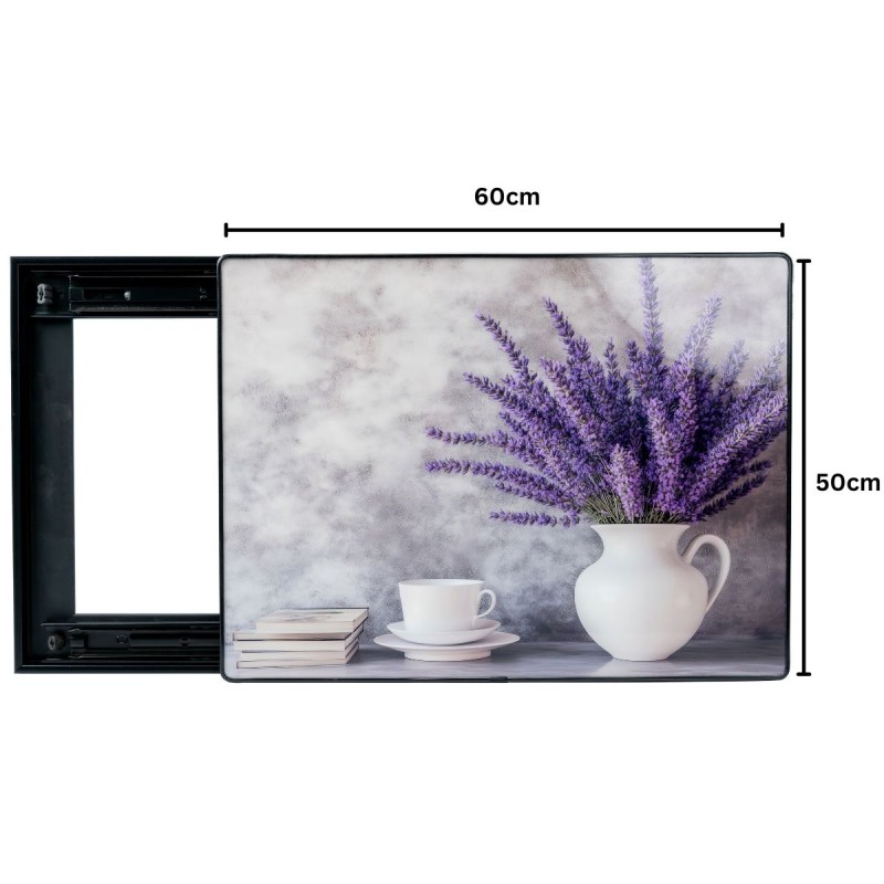 Capac tablou pentru contor electric, Naimeed D7304, mascare tablou electric, design modern si elegant, 50x60x2.8 cm, rama neagra Capac tablou pentru contor electric, Naimeed D7304, mascare tablou electric, design modern si elegant, 50x60x2.8 cm, rama neagra