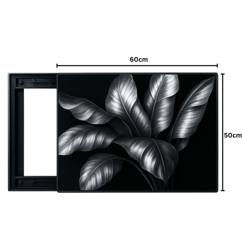Capac tablou pentru contor electric, Naimeed D7305, mascare tablou electric, design modern si elegant, 50x60x2.8 cm, rama neagra Capac tablou pentru contor electric, Naimeed D7305, mascare tablou electric, design modern si elegant, 50x60x2.8 cm, rama neagra