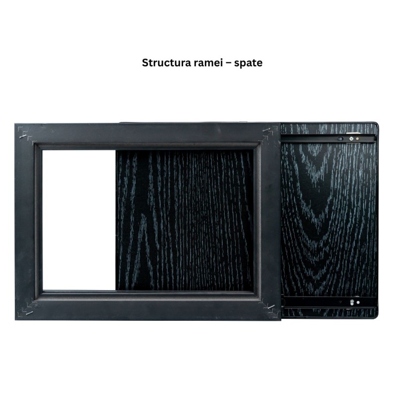 Capac tablou pentru contor electric, Naimeed D7296, mascare tablou electric, design modern si elegant, 40x50x2.8 cm, rama neagra