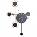 Ceas de perete cu pendul, stil elegant, Metal, mecanism Silentios, D4163, 55*75 cm, Negru
