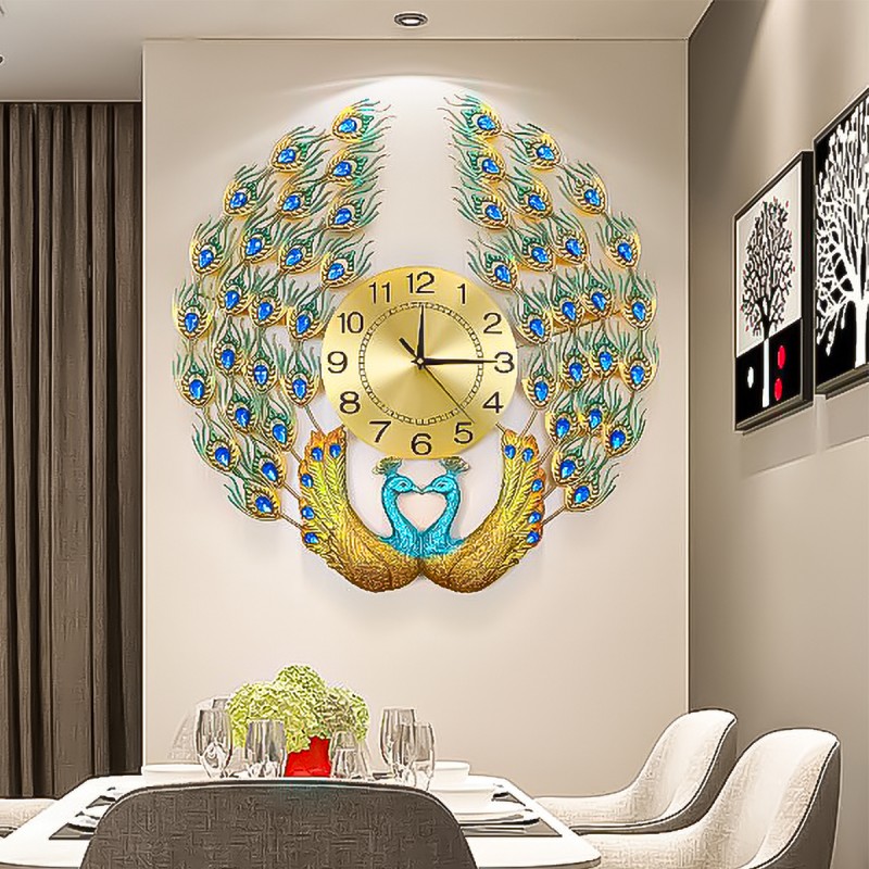 Ceas de perete, stil elegant, Metal, mecanism Silentios, D4196, 60 cm, Multicolor