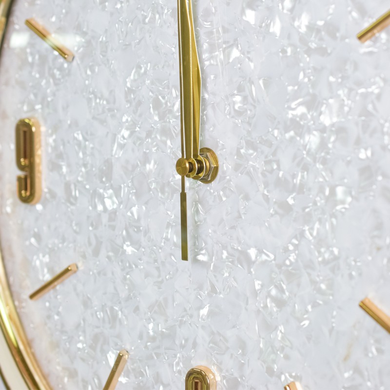 Ceas de perete cu pendul, stil elegant, Metal, mecanism Silentios, D4205, 45*70 cm, Auriu/Alb