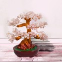 Copac Feng Shui cu Pietre Semipretioase de Cuart Roz, Suport Ceramic, Naimeed D3013W