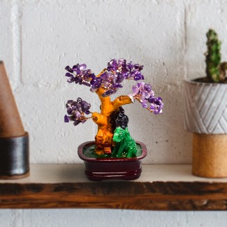 Copac Feng Shui cu Pietre Semipretioase de Ametist, Suport Ceramic, Naimeed D4623-Mov, Inaltime 16cm Copac Feng Shui cu Pietre Semipretioase de Ametist, Suport Ceramic, Naimeed D4623-Mov, Inaltime 16cm