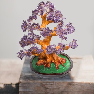 Copac Feng Shui cu Pietre Semipretioase de Ametist, Suport Ceramic, Naimeed D4627-Mov, Inaltime 37cm Copac Feng Shui cu Pietre Semipretioase de Ametist, Suport Ceramic, Naimeed D4627-Mov, Inaltime 37cm