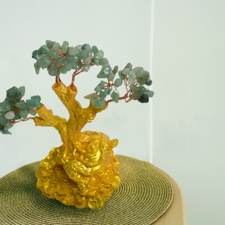 Copac Feng Shui cu Pietre Semipretioase de Aventurin, Suport Ceramic, Naimeed D4638, Inaltime 15cm Copac Feng Shui cu Pietre Semipretioase de Aventurin, Suport Ceramic, Naimeed D4638, Inaltime 15cm