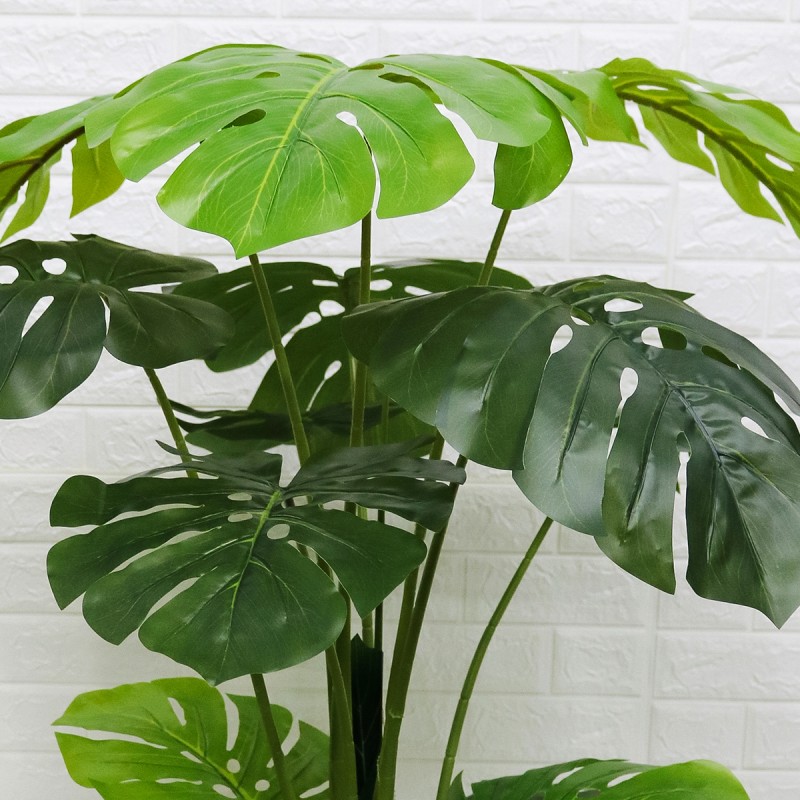 Planta artificiala, Monstera fara ghiveci, 15 frunze, D4292, 150cm, verde