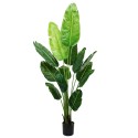 Planta artificiala, Ravenala cu ghiveci, 13 frunze, D4297, 190cm, verde