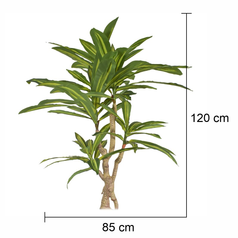 Planta artificiala, Dracaena fara ghiveci, Naimeed D5602, 120x85 cm, Verde/Galben Planta artificiala, Dracaena fara ghiveci, Naimeed D5602, 120x85 cm, Verde/Galben