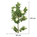 Copac artificial, Trandafir fara ghiveci, Naimeed D5611, 125x65 cm, Alb
