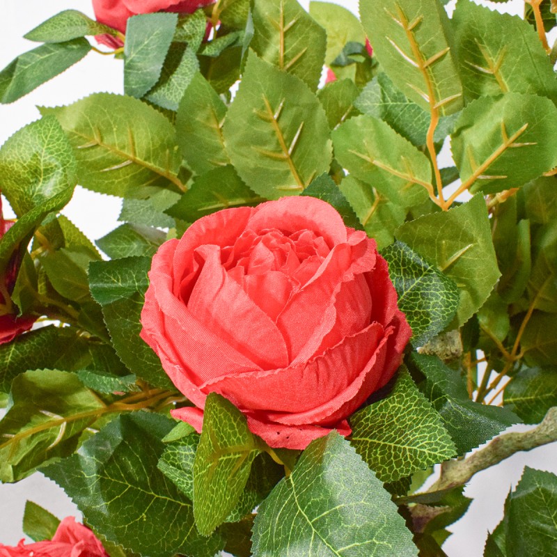 Copac artificial, Trandafir fara ghiveci, Naimeed D5611, 125x65 cm, Rosu