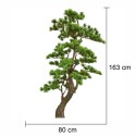 Copac artificial, Bonsai Pin fara ghiveci, Naimeed D5646, 163x80 cm, Verde