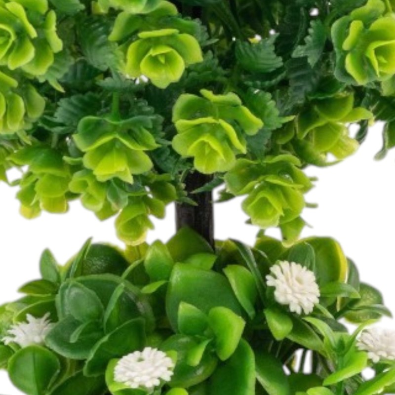 Copac artificial, tip Crassula, cu ghiveci, Naimeed D6918, 24x8 cm, Alb/Verde Copac artificial, tip Crassula, cu ghiveci, Naimeed D6918, 24x8 cm, Alb/Verde