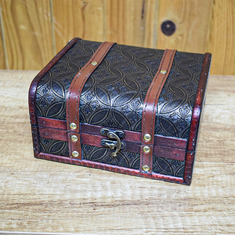 Cutie depozitare tip cufar, Naimeed D16919, 19x17x10 cm, Lemn, Visiniu Cutie depozitare tip cufar, Naimeed D16919, 19x17x10 cm, Lemn, Visiniu