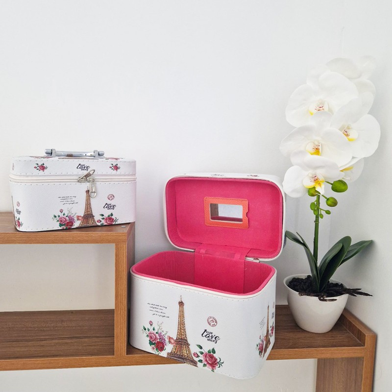 Set 2 Genti pentru cosmetice, Naimeed D269, Paris Auriu