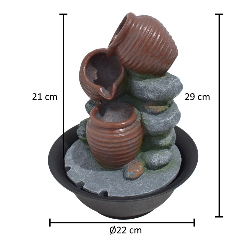 Fantana arteziana, LED, pompa submersibila, Naimeed D5052, Ø22x29cm Fantana arteziana, LED, pompa submersibila, Naimeed D5052, Ø22x29cm