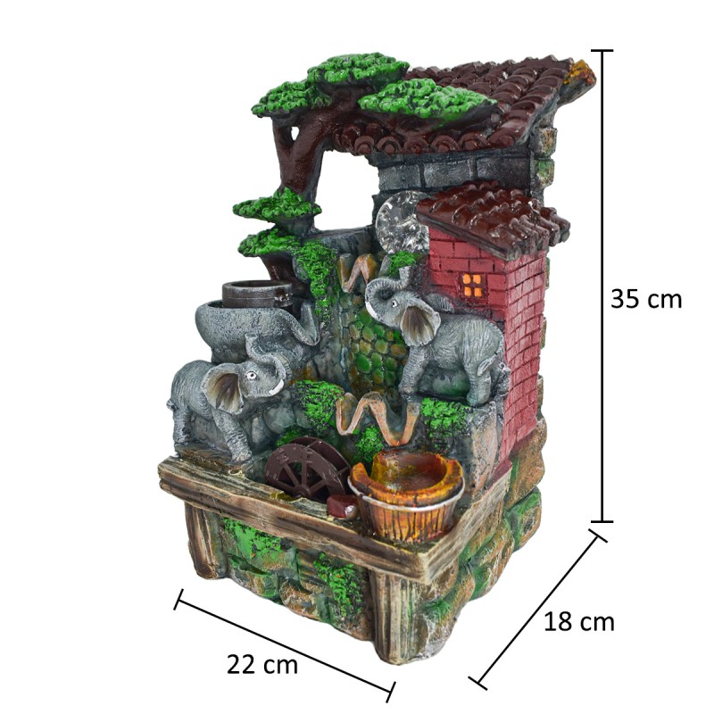 Fantana arteziana, LED, pompa submersibila, Naimeed D5113, 22x18x35cm